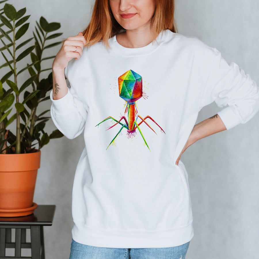 white virus sweatshirt for women