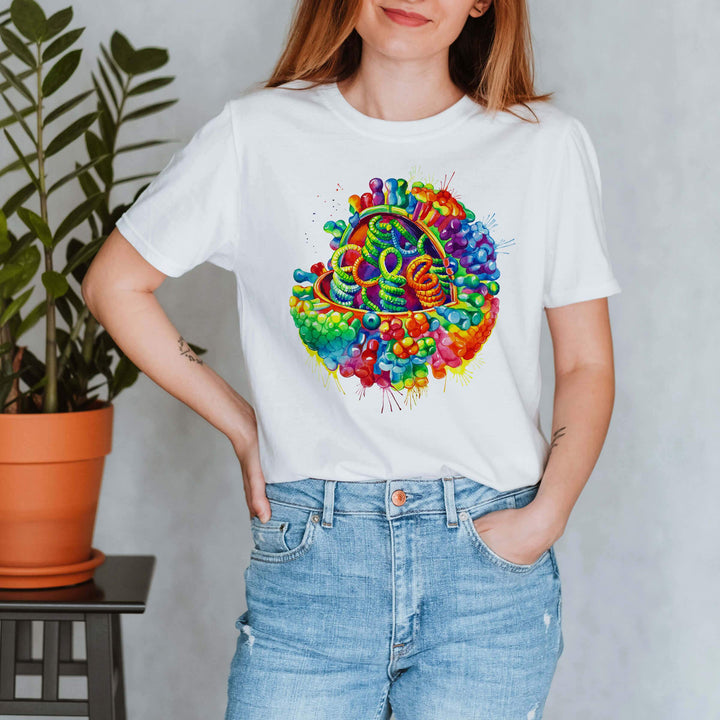 white virus t-shirt for women