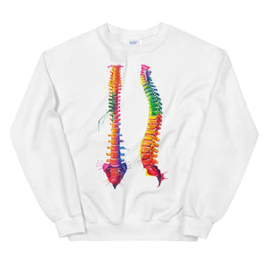 sweatshirt for physiotherapists featuring watercolor vertebrae