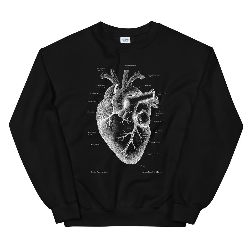 Heart III Anatomy Sweatshirt - Chalkboard - Codex Anatomicus