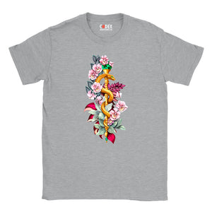 T-shirt Unisex Bâton d'Asclépios - Floral